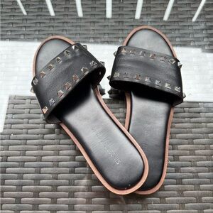 Sincerely Jules Studded Black Slide Sandals